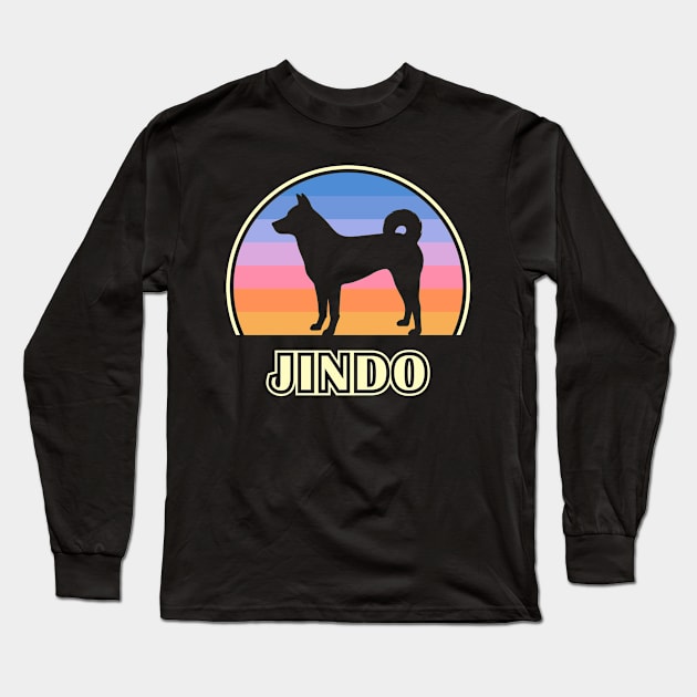 Jindo Vintage Sunset Dog Long Sleeve T-Shirt by millersye